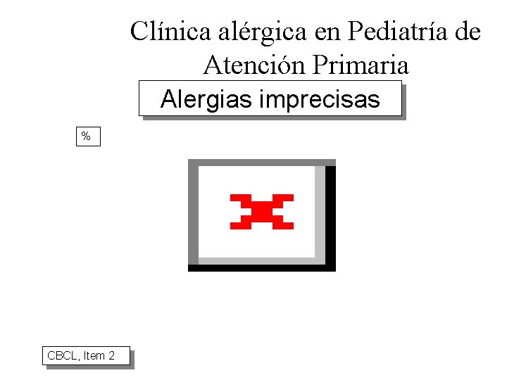 Clínica alérgica en Pediatría de Atención Primaria Alergias imprecisas % CBCL, Item 2 