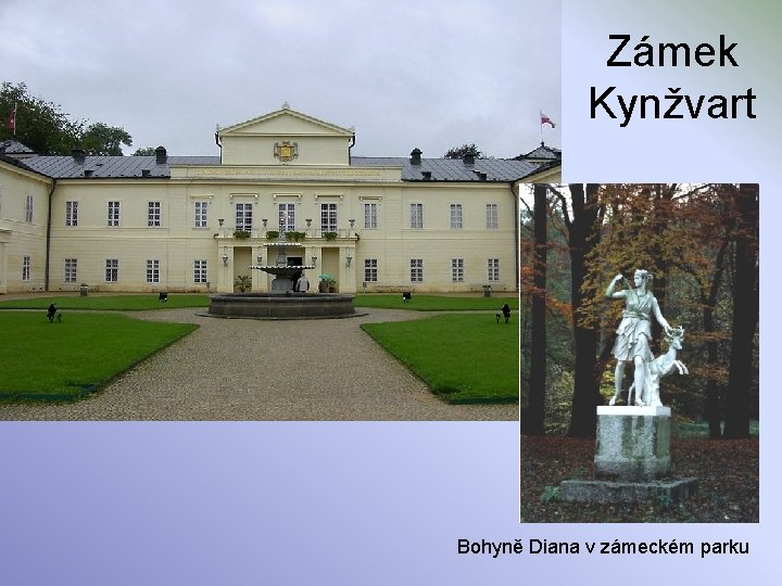 Zámek Kynžvart Bohyně Diana v zámeckém parku 