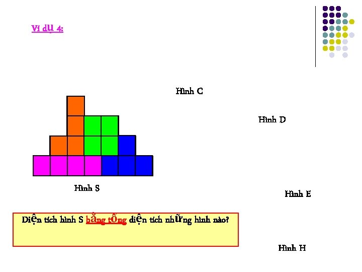 Ví dụ 4: Hình C Hình D Hình S Hình E Diện tích hình