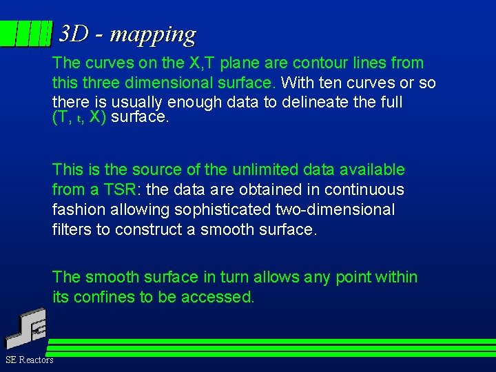 3 D - mapping The curves on the X, T plane are contour lines