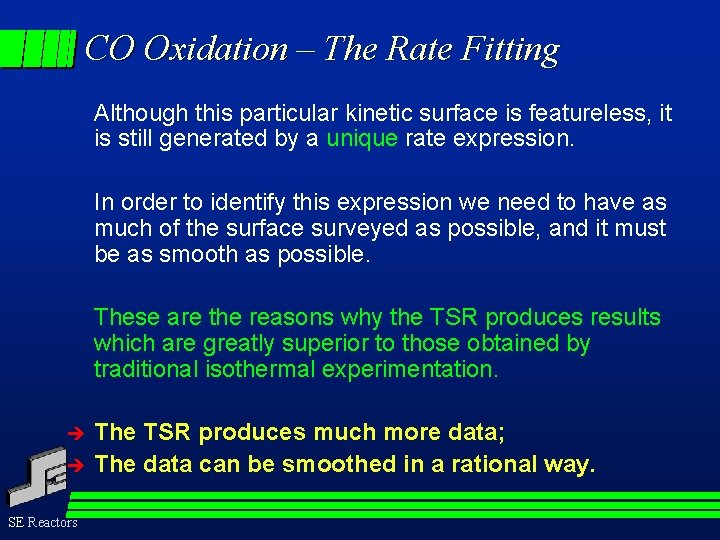 CO Oxidation – The Rate Fitting Although this particular kinetic surface is featureless, it