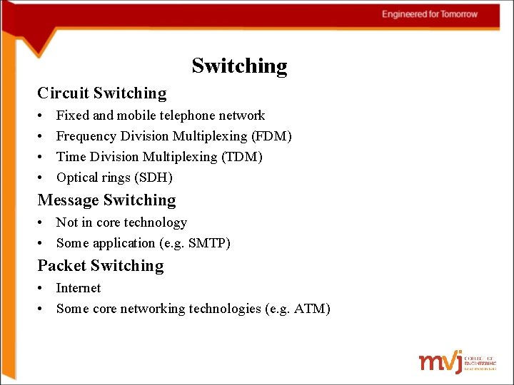 Subject Name Digital Switching Systems Subject Code 10