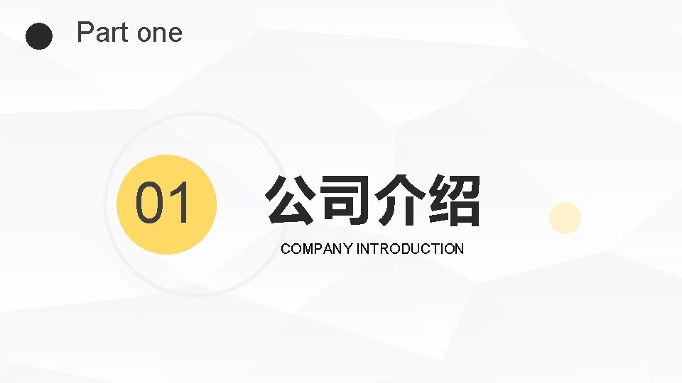 Part one 01 公司介绍 COMPANY INTRODUCTION 