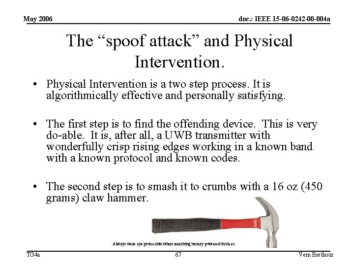 May 2006 doc. : IEEE 15 -06 -0242 -00 -004 a The “spoof attack”