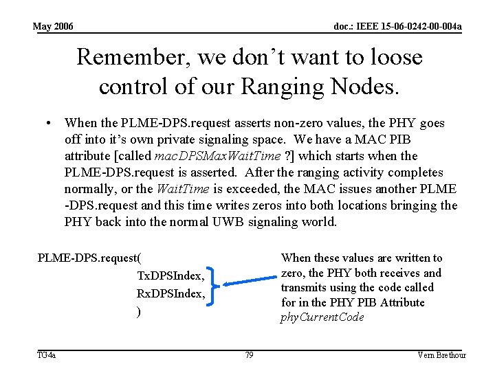 May 2006 doc. : IEEE 15 -06 -0242 -00 -004 a Remember, we don’t