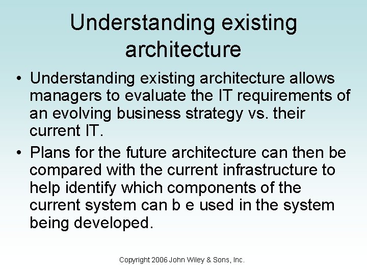Chapter 6 Architecture and Infrastructure Managing and Using