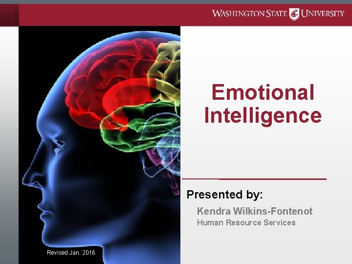 Emotional Intelligence Presented by: Kendra Wilkins-Fontenot Human Resource Services Revised Jan. 2016 