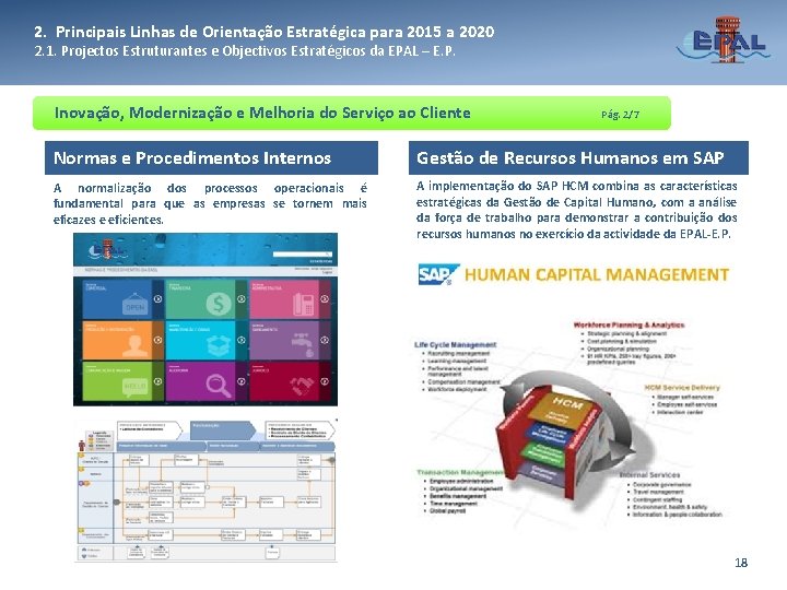 2. Principais Linhas de Orientação Estratégica para 2015 a 2020 2. 1. Projectos Estruturantes