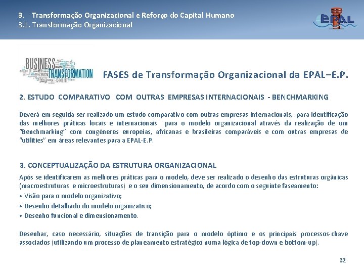 3. Transformação Organizacional e Reforço do Capital Humano 3. 1. Transformação Organizacional FASES de