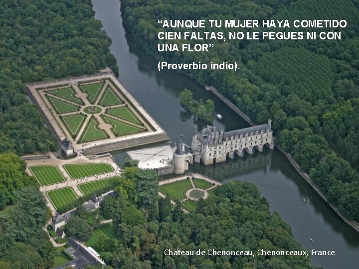 “AUNQUE TU MUJER HAYA COMETIDO CIEN FALTAS, NO LE PEGUES NI CON UNA FLOR”