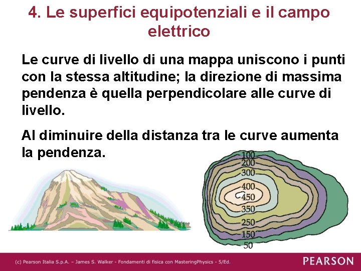 4. Le superfici equipotenziali e il campo elettrico Le curve di livello di una