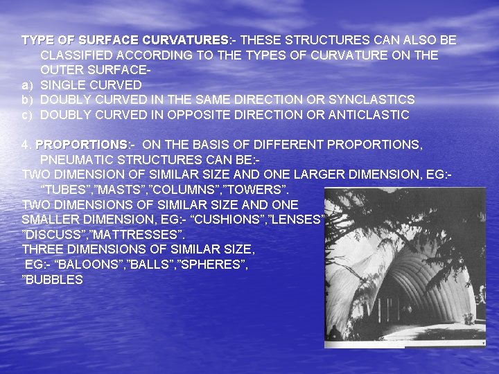 TYPE OF SURFACE CURVATURES: CURVATURES THESE STRUCTURES CAN ALSO BE CLASSIFIED ACCORDING TO THE