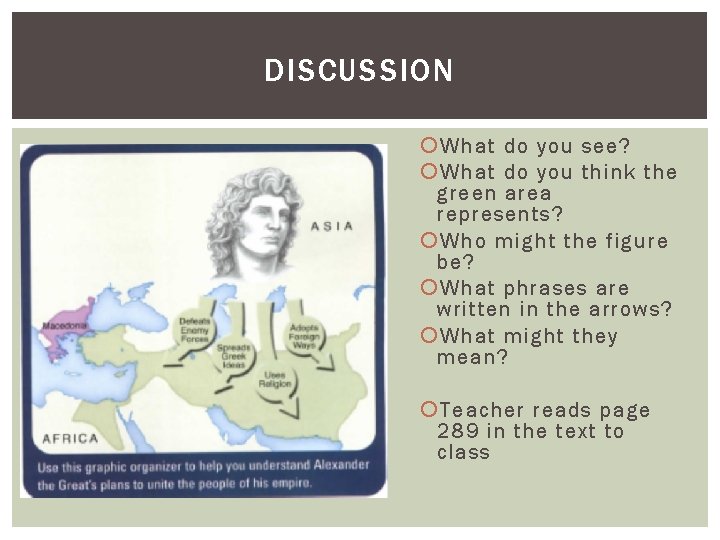 DISCUSSION What do you see? What do you think the green area represents? Who