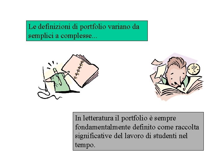 Le definizioni di portfolio variano da semplici a complesse. . . In letteratura il