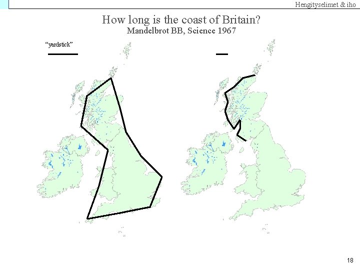 Hengityselimet & iho How long is the coast of Britain? Mandelbrot BB, Science 1967
