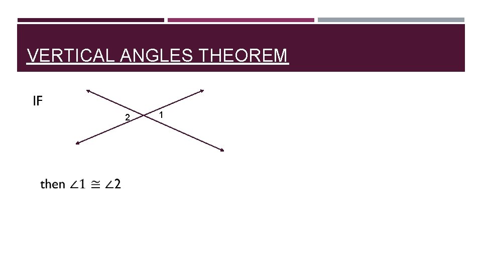 VERTICAL ANGLES THEOREM 2 1 