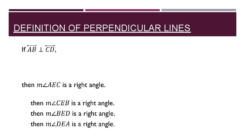 DEFINITION OF PERPENDICULAR LINES 