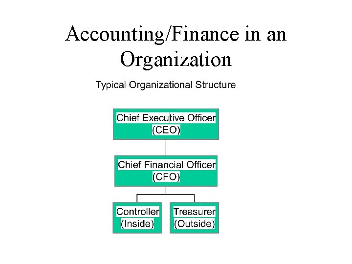 Accounting/Finance in an Organization 