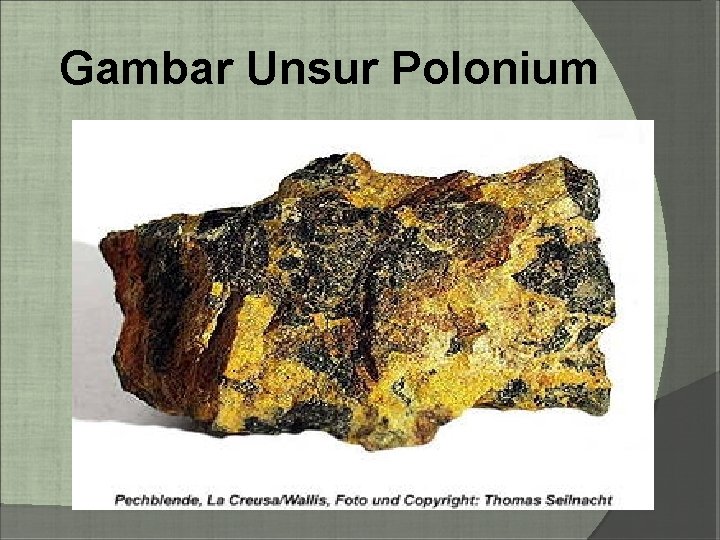 Gambar Unsur Polonium 