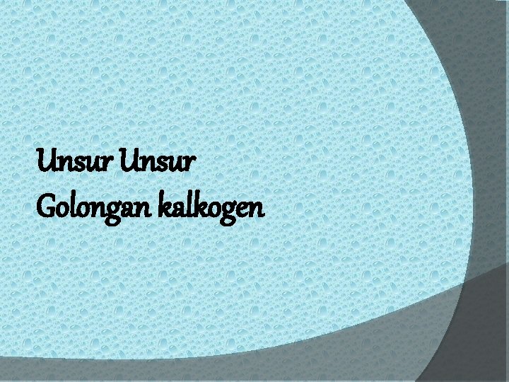 Unsur Golongan kalkogen 