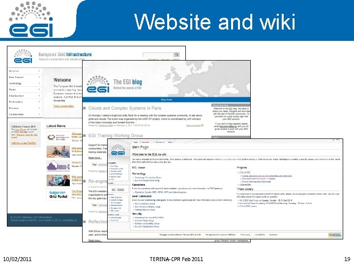 Website and wiki 10/02/2011 TERENA-CPR Feb 2011 19 