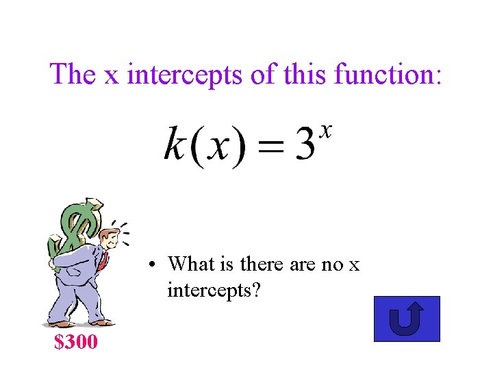 The x intercepts of this function: • What is there are no x intercepts?