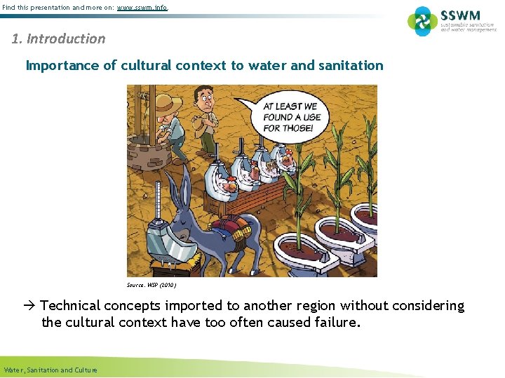 Find this presentation and more on: www. sswm. info. 1. Introduction Importance of cultural