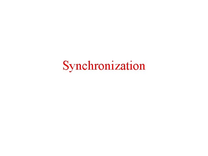 Synchronization 