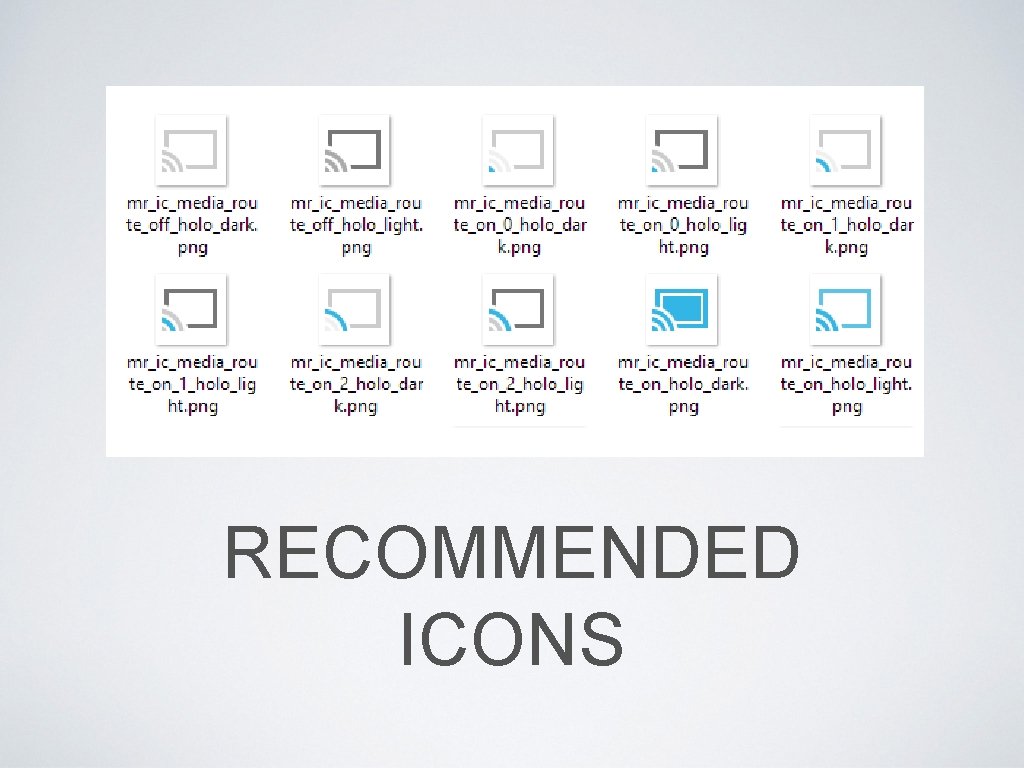 RECOMMENDED ICONS 