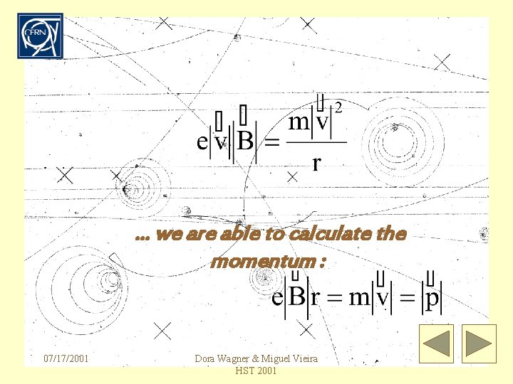 … we are able to calculate the momentum : 07/17/2001 Dora Wagner & Miguel