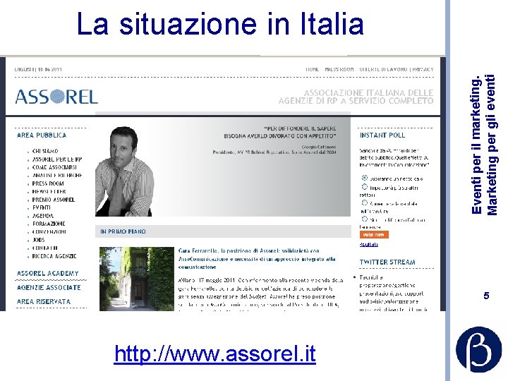 Eventi per il marketing. Marketing per gli eventi La situazione in Italia 5 http: