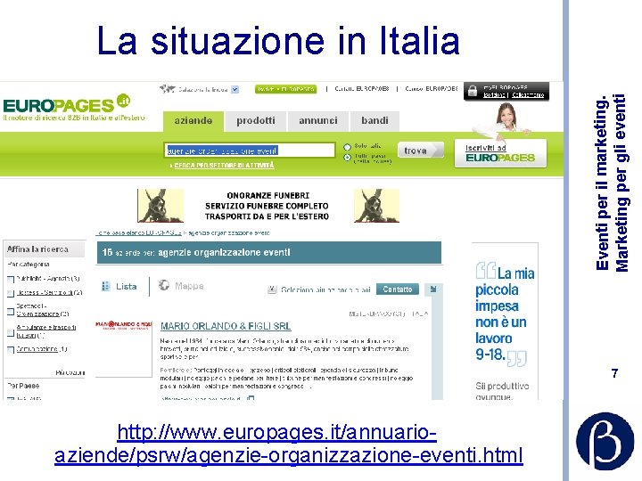 Eventi per il marketing. Marketing per gli eventi La situazione in Italia 7 http: