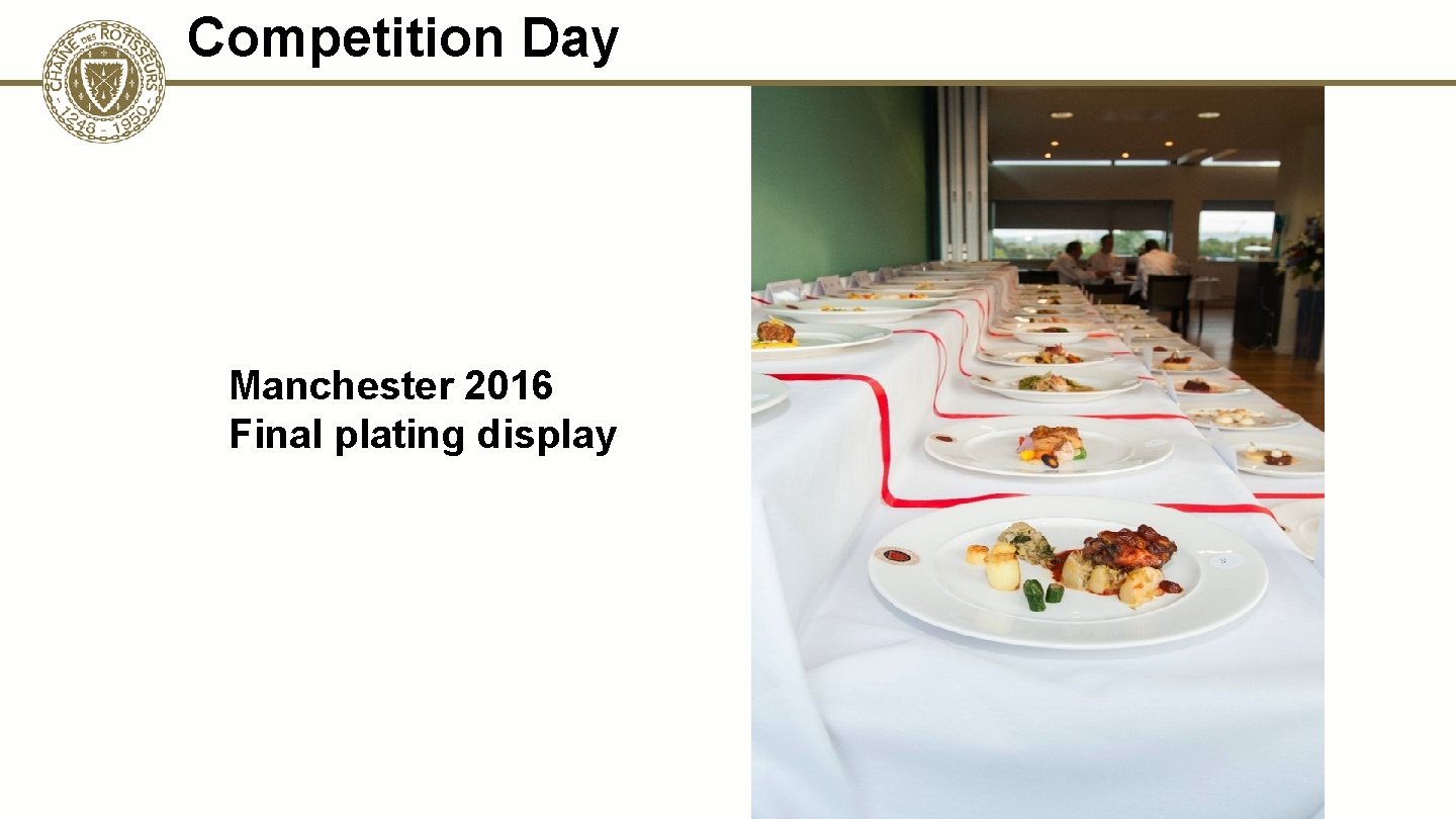 Competition Day Manchester 2016 Final plating display 