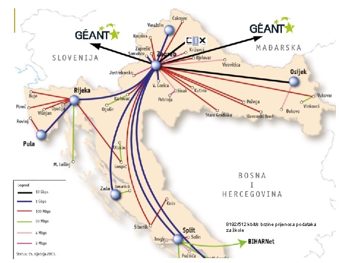 8192/512 kbit/s brzine prijenosa podataka za škole 