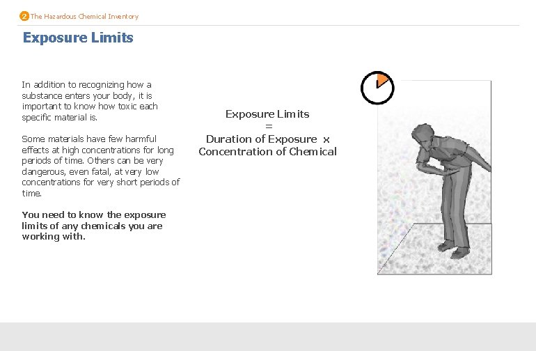 2 The Hazardous Chemical Inventory Exposure Limits In addition to recognizing how a substance