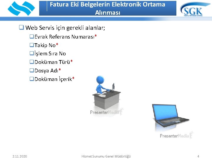 Fatura Eki Belgelerin Elektronik Ortama İÇİNDEKİLER Alınması q Web Servis için gerekli alanlar; q.