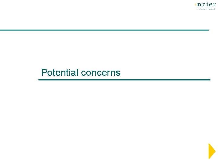 Potential concerns 