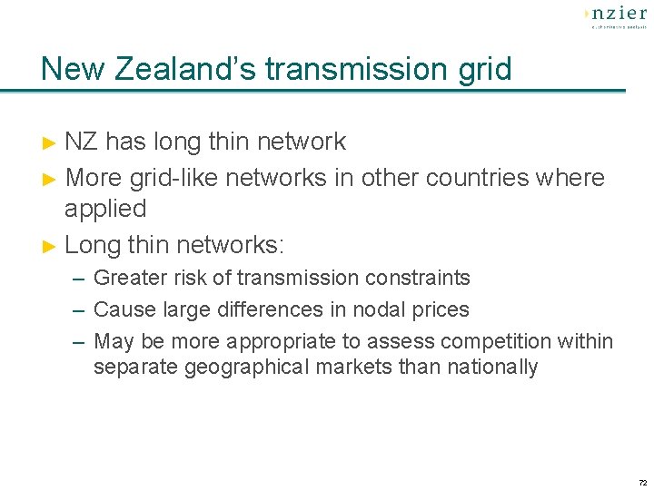 New Zealand’s transmission grid ► NZ has long thin network ► More grid-like networks