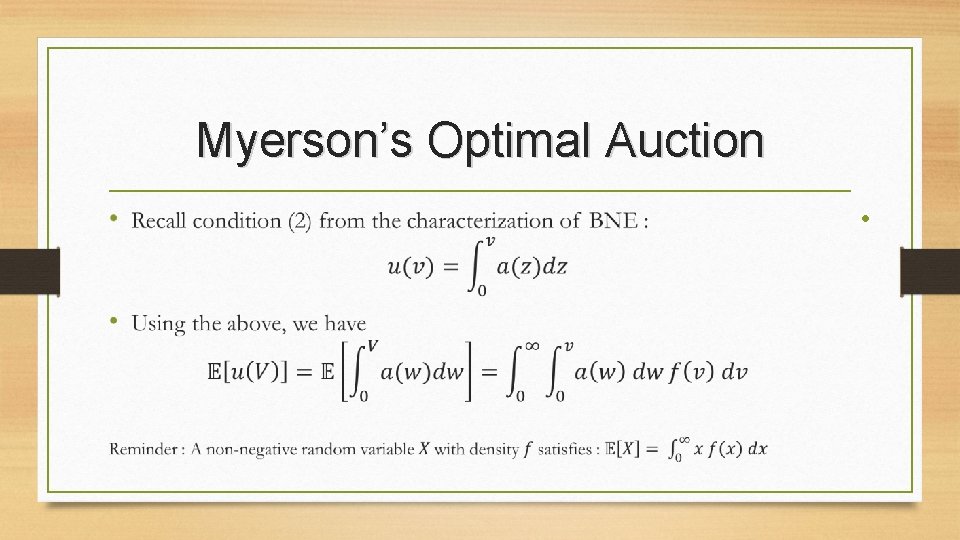 Myerson’s Optimal Auction • 