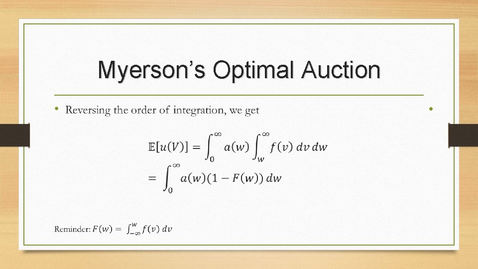 Myerson’s Optimal Auction • 