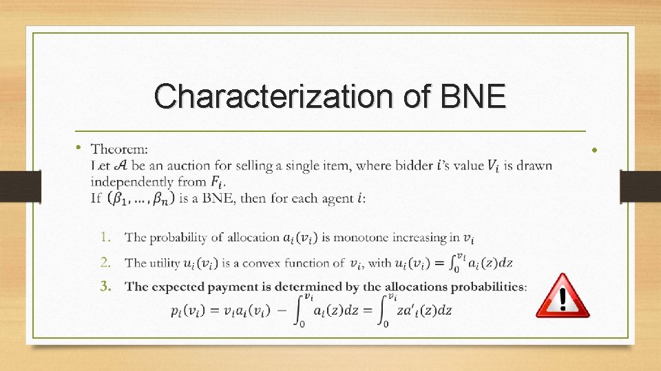 Characterization of BNE • 