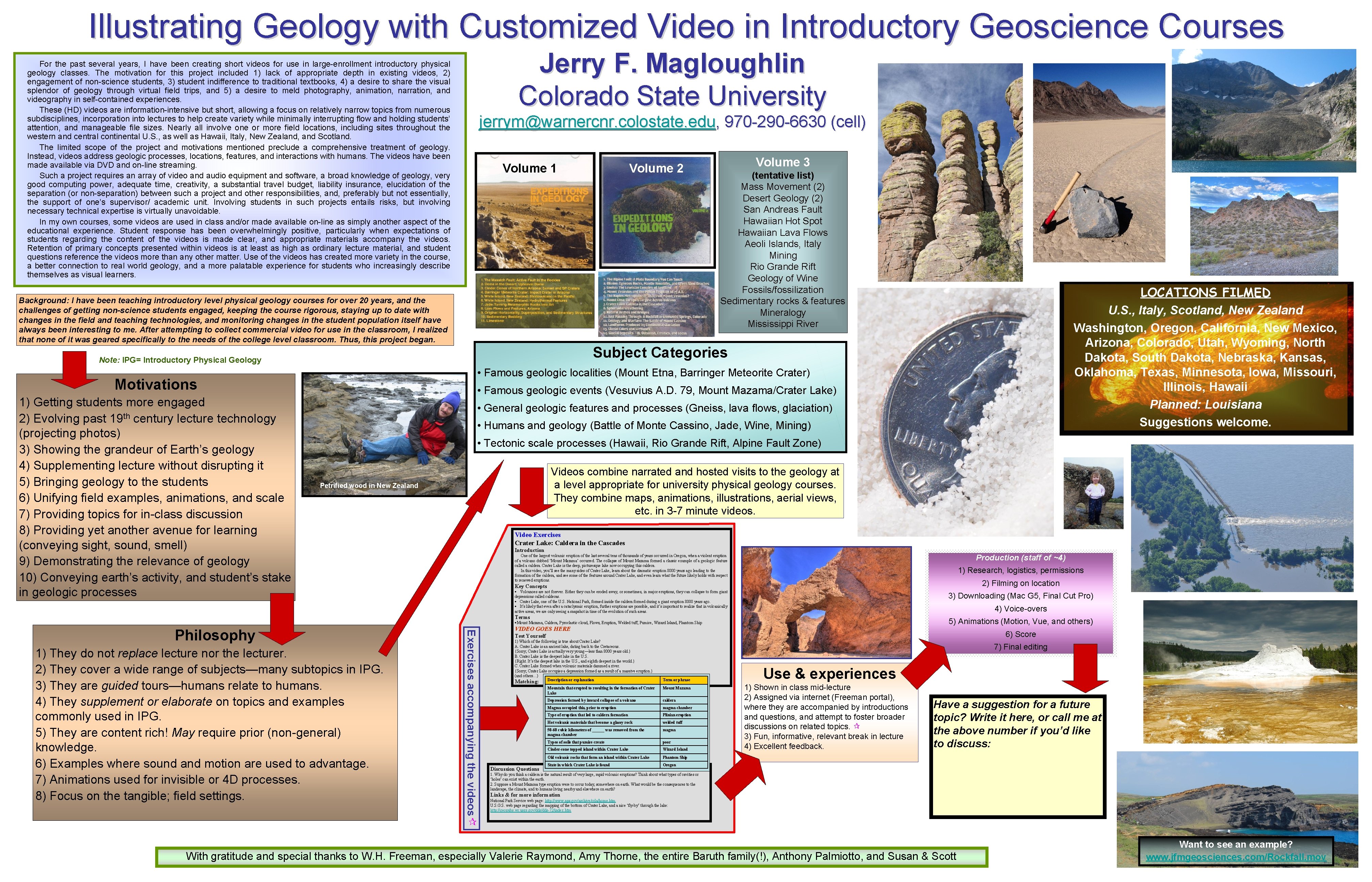 Illustrating Geology with Customized Video in Introductory Geoscience Courses Jerry F. Magloughlin Colorado State