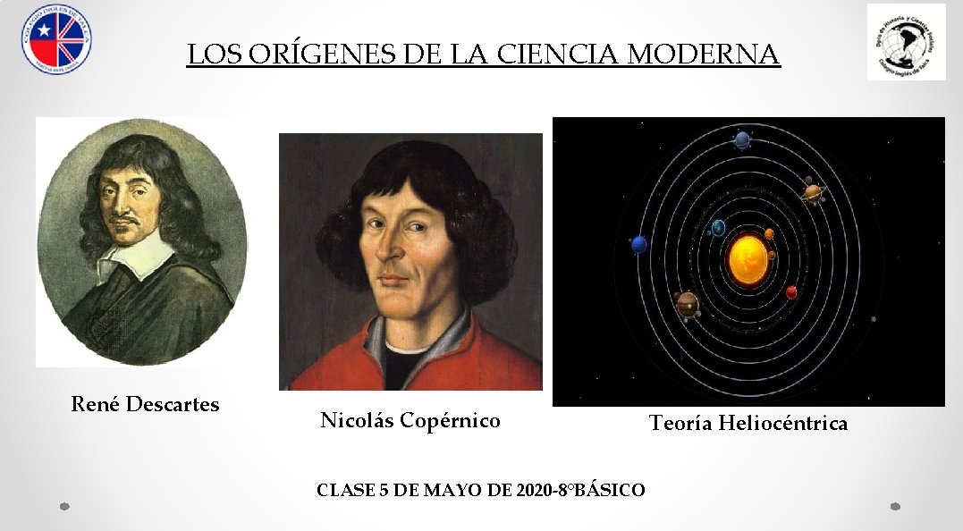 LOS ORÍGENES DE LA CIENCIA MODERNA René Descartes Nicolás Copérnico CLASE 5 DE MAYO LOS ORÍGENES DE LA CIENCIA MODERNA René Descartes Nicolás Copérnico CLASE 5 DE MAYO