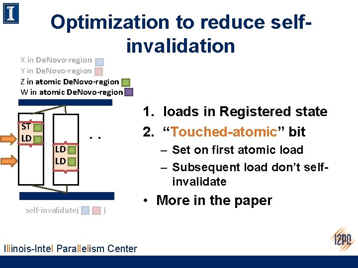 Optimization to reduce selfinvalidation X in De. Novo-region Y in De. Novo-region Z in