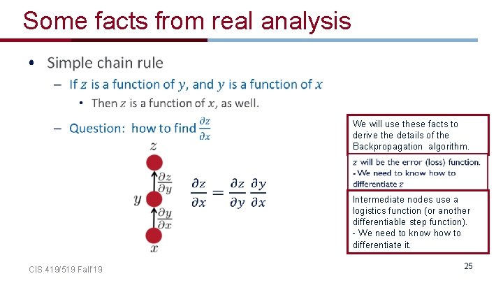 Some facts from real analysis • We will use these facts to derive the Some facts from real analysis • We will use these facts to derive the