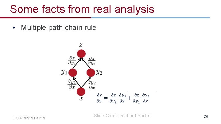 Some facts from real analysis • Multiple path chain rule CIS 419/519 Fall’ 19 Some facts from real analysis • Multiple path chain rule CIS 419/519 Fall’ 19