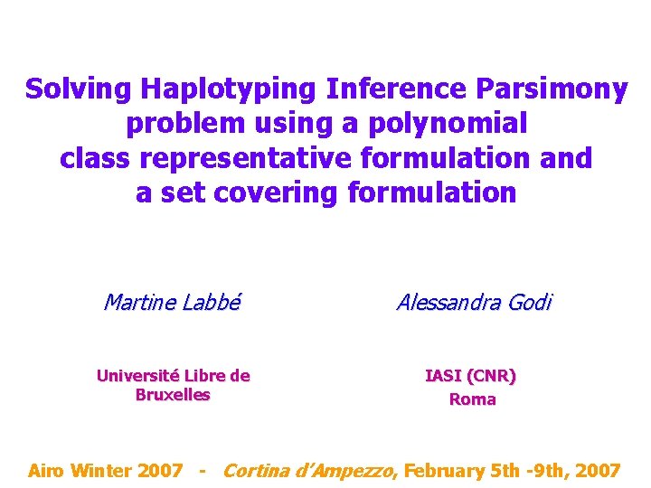 Solving Haplotyping Inference Parsimony problem using a polynomial class representative formulation and a set