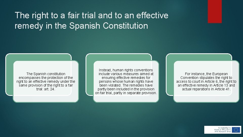 The right to a fair trial and to an effective remedy in the Spanish The right to a fair trial and to an effective remedy in the Spanish