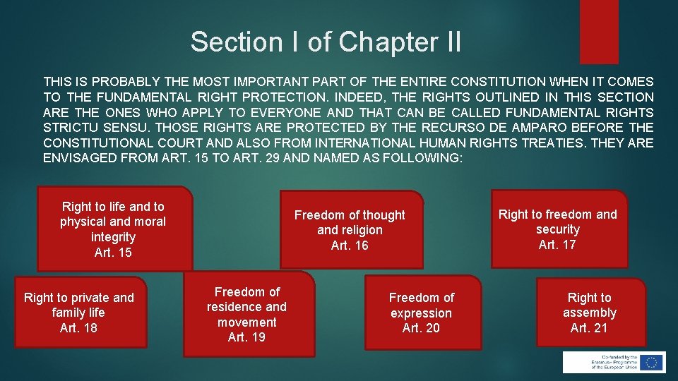 Section I of Chapter II THIS IS PROBABLY THE MOST IMPORTANT PART OF THE Section I of Chapter II THIS IS PROBABLY THE MOST IMPORTANT PART OF THE