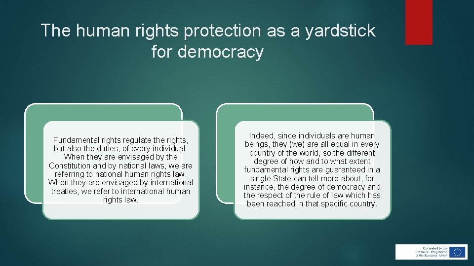 The human rights protection as a yardstick for democracy Fundamental rights regulate the rights, The human rights protection as a yardstick for democracy Fundamental rights regulate the rights,